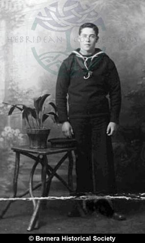 Donald Macdonald, 25 Kirkibost in sailor's uniform
