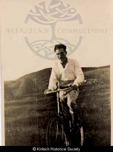 George Macdonald, 18 Laxay on his bicycle