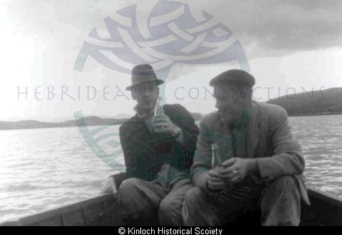 Two men fishing on the loch