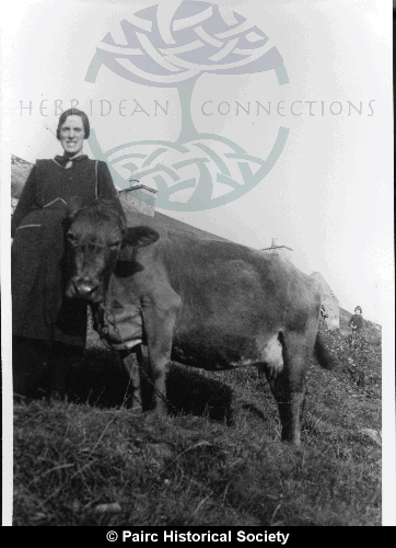 Murdina Macaskill, 9 Gravir with the cow